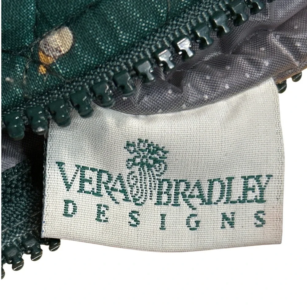 VTG Vera Bradley Quilted Golf Print Cosmetic Bag‎ Green Red 11